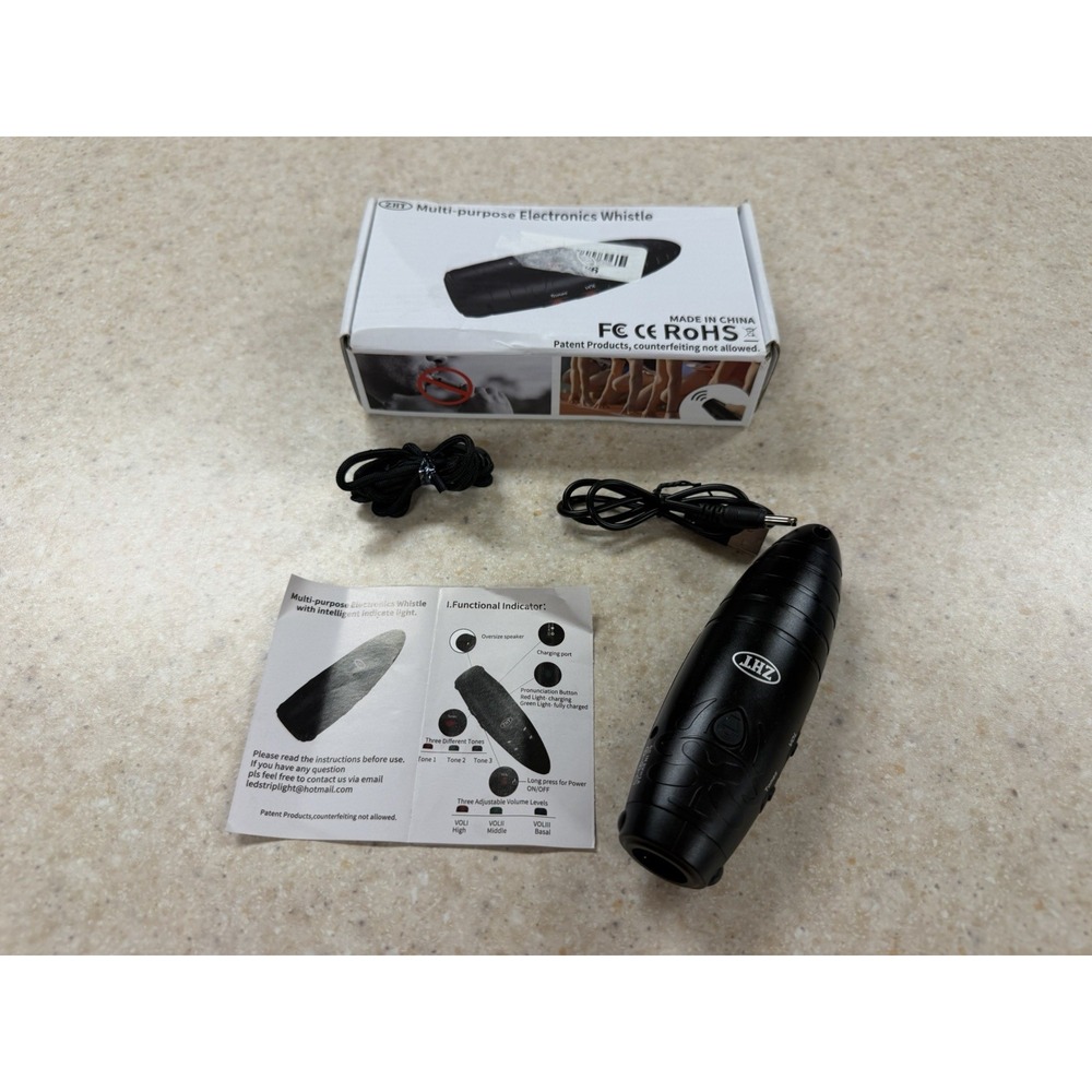 Electronic Whistle with 3 Tones & 3 High Volume Settings - Battery Powered Emerg